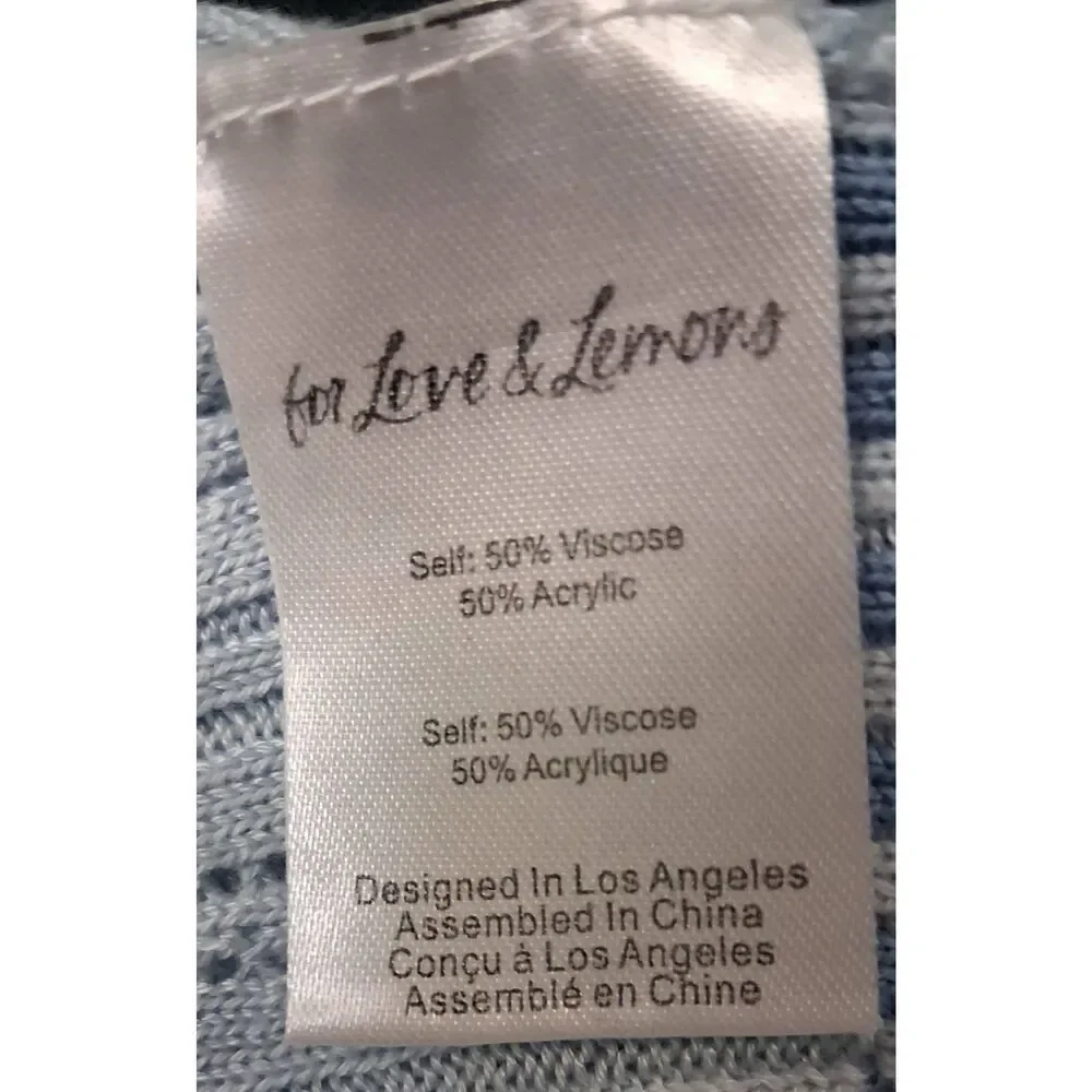For love and lemon womens xsmall baby blue crop top shirt knit stretch